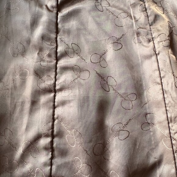 Jessica Simpson Tweed Coat M Brown Pink  Double Breasted Faux Suede Y2K Warm - Picture 7 of 12